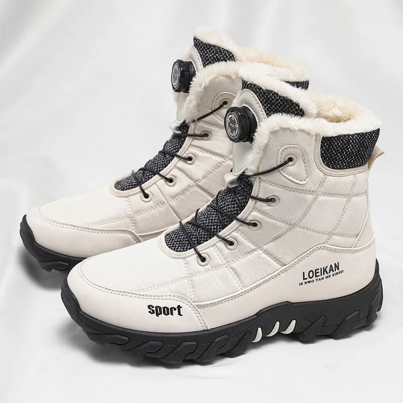 Stivali da neve comodi ispessiti foderati in pile da uomo alti di nuovo stile invernale 2025 - Scarpe calde versatili per esterni e alla moda
