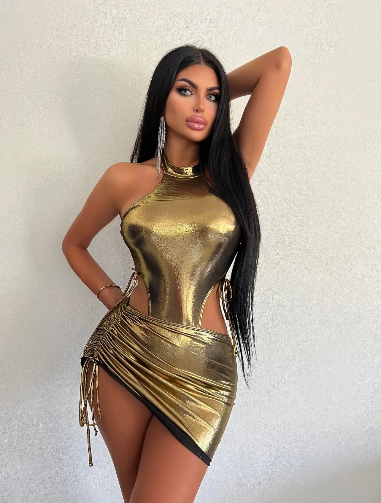 Tuta Wrap Hip gonna Set Sexy Ol Light Mature Spice Girl Breast Dress
