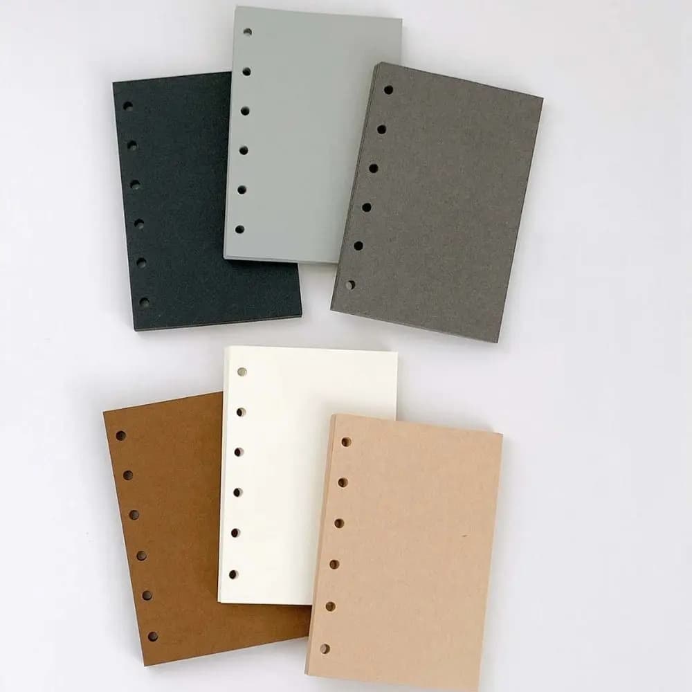 50 Lenzuola A7 Notebook a fogli mobili Ricarica Carta Indice Pagina interna Carte Pagina separatore Carta Ricarica interna Raccoglitore Pagine di carta