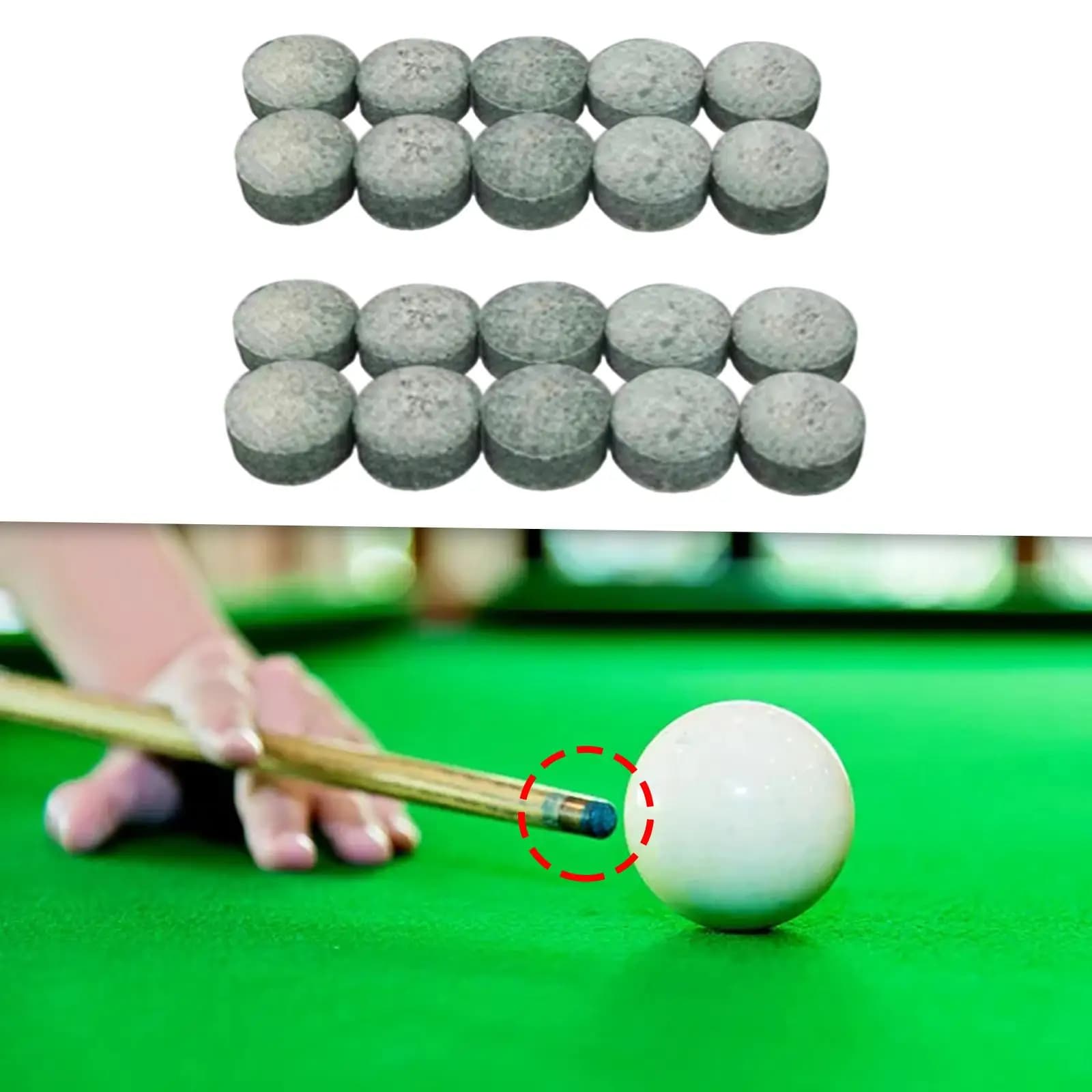10Pcs Pool Cue Tips Billiard Accessories Leather Spare Parts Break Jump Tips