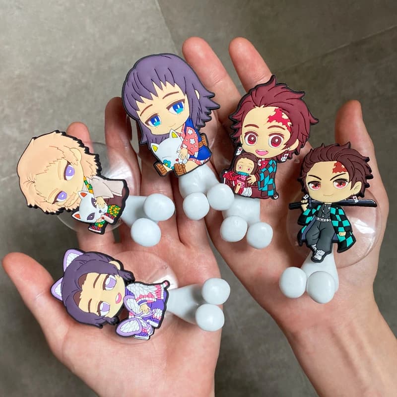 Portaspazzolino Elettrico Anime Demon Slayer, Porta Asciugamani da Parete per Bagno, Design Nezuko Tanjirou Zenitsu