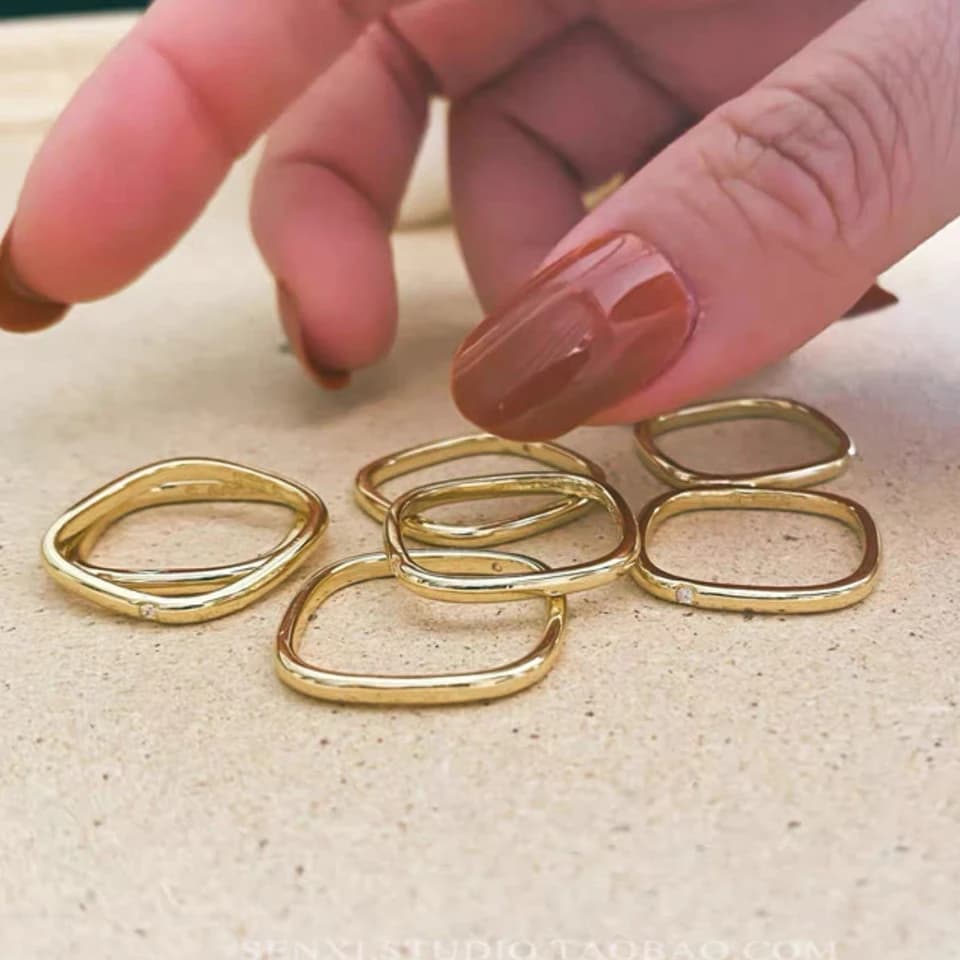ZAKOL 3 pezzi/1 pezzo sottile in acciaio inossidabile con decorazione a zircone singolo anello quadrato per le donne anelli di barretta chiusi versatili alla moda quotidiana
