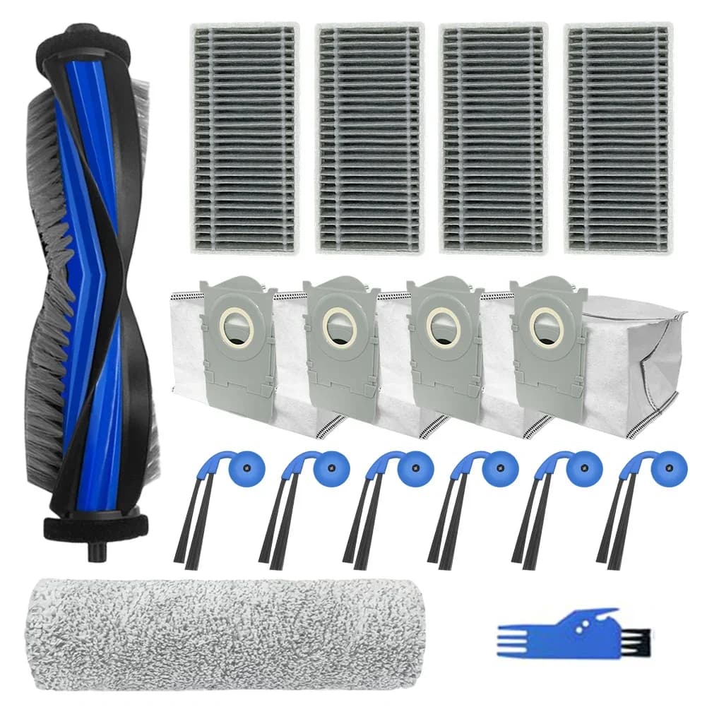 Kit di ricambio per aspirapolvere robot Ecovacs-Deebot X9 Pro e Onmni: spazzola principale, filtro laterale e sacchetti raccoglipolvere