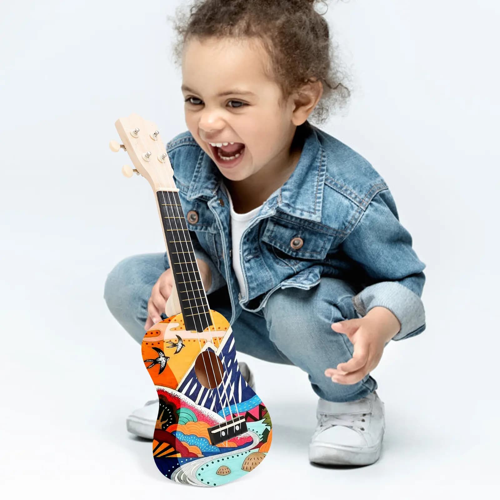 Set Fai-da-Te per Ukulele, Kit di Costruzione in Legno di Tiglio Non Verniciato per Colorare e Costruire, Regalo per Amanti della Musica