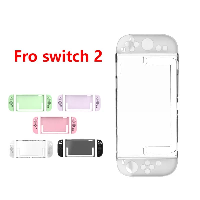 Custodia protettiva rigida in cristallo per Nintendo Switch 2, custodia protettiva integrale in PC colorata per Switch Lite