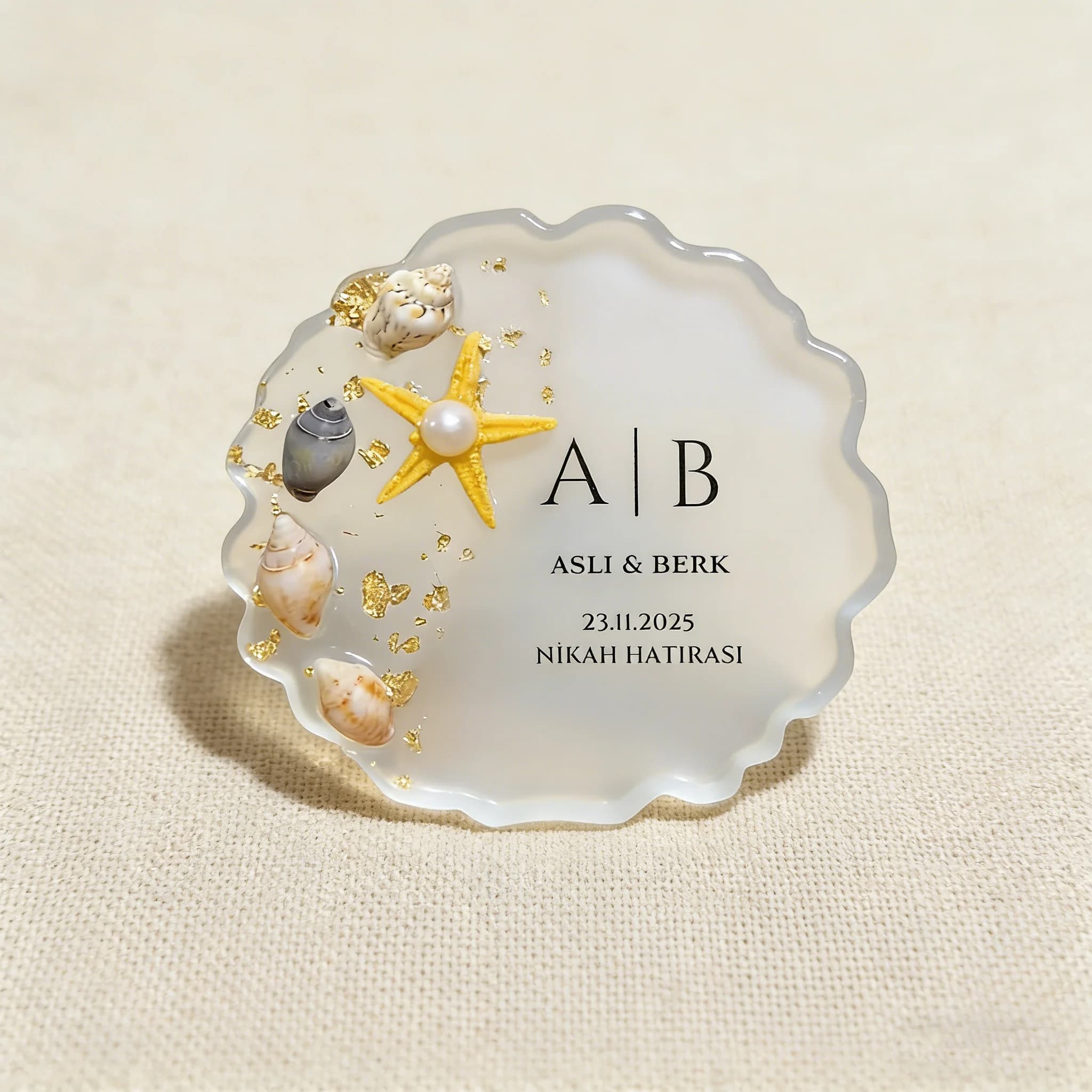 Magneti Artigianali in Resina Epossidica a Forma di Conchiglia | Regali Personalizzati per Compleanno, Fidanzamento, Matrimonio, Battesimo, Baby Shower in Confezione Multipla