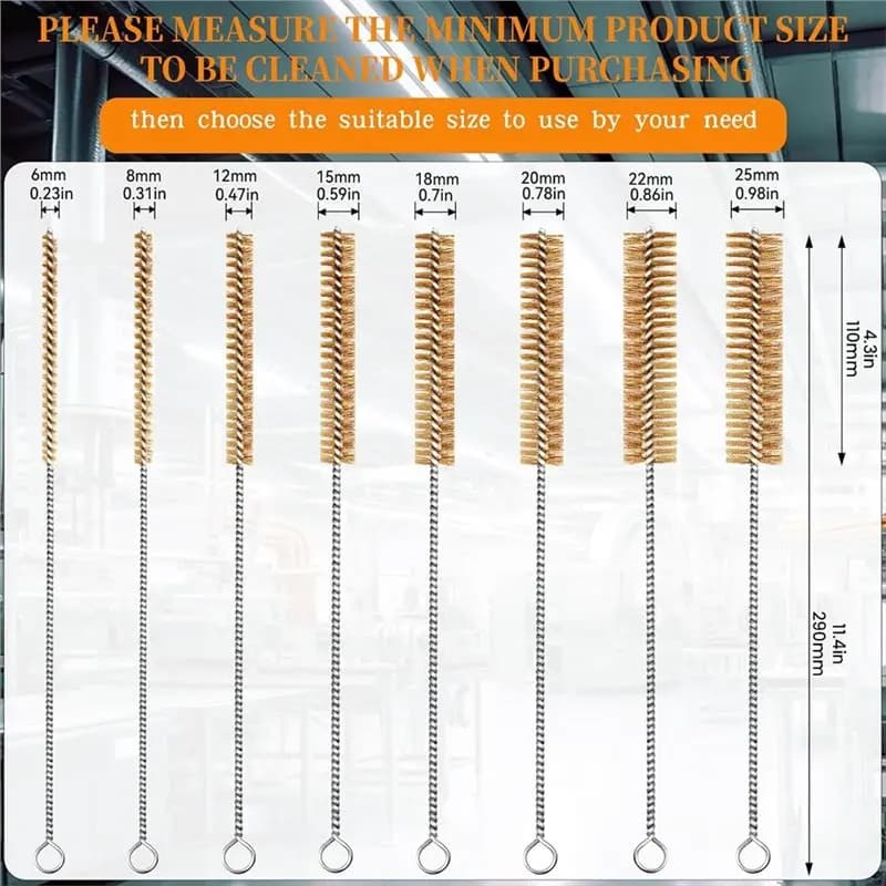 Set di 16 Spazzole in Filo di Ottone da 12 Pollici 75STO per Pulizia Tubi, Kit di Spazzole Rotonde con Setole Metalliche per Pulizia Tubi e Condotti
