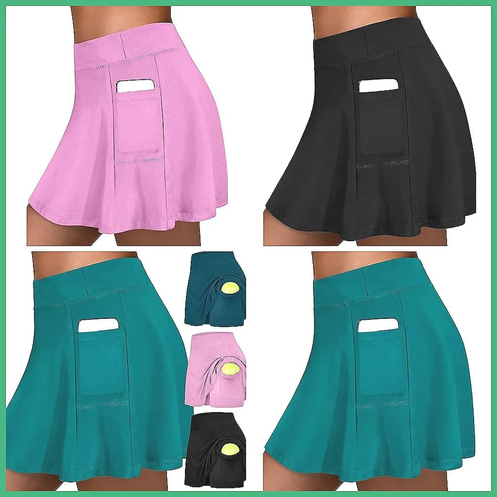 Gonna da yoga da donna con pantaloncini - Gonna da tennis con elastico in vita, Gonna midi Hakama da corsa in stile coreano