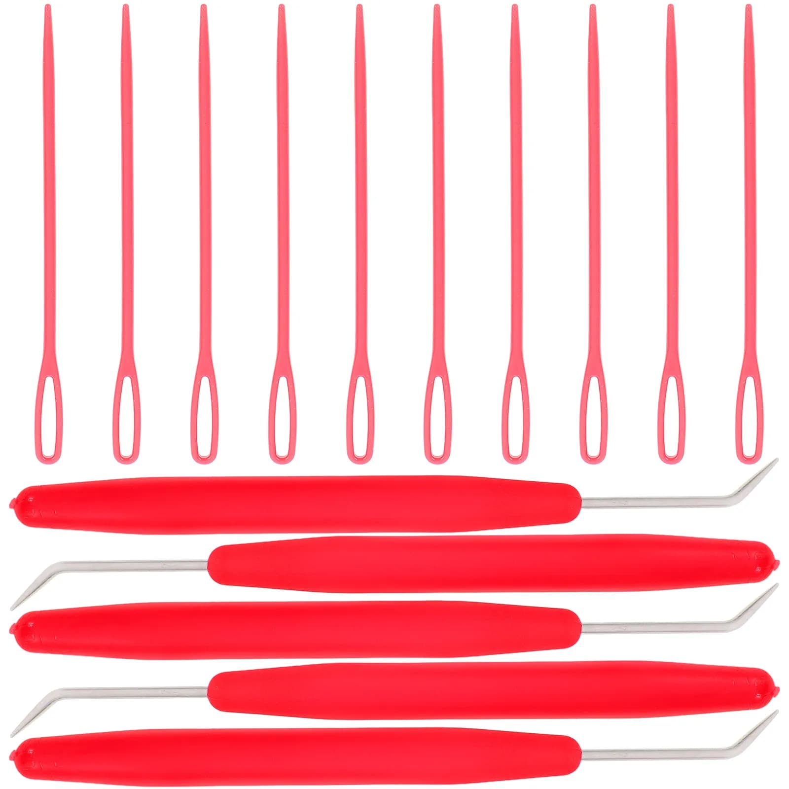 15Pcs Looming Hooks Kit Crochet Needles Set Sharp Hook Tips Comfort Grip Plastic Handles Perfect for Knitting Crocheting DIY