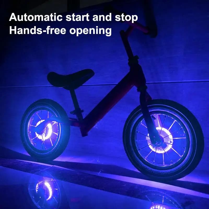 LED Bicycle Wheel Light Easy Install Rechargeable Front Tail Hub Spoke Lamp for Night Riding Road Mountain Bike Use