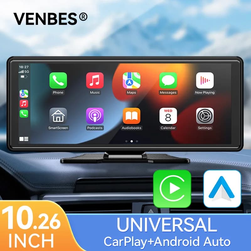 VENBES 10.26" Autoradio Carplay Android Auto Display per auto IPS TouchScreen Supporto Mirrorlink USB WIFI