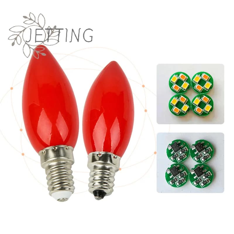 Hot LED Altar Bulb E12/E14 Red Candle Buddha Lamp Temple Lamp Buddha Bead Decorative Lamp LED Candle Bulb Home Decor