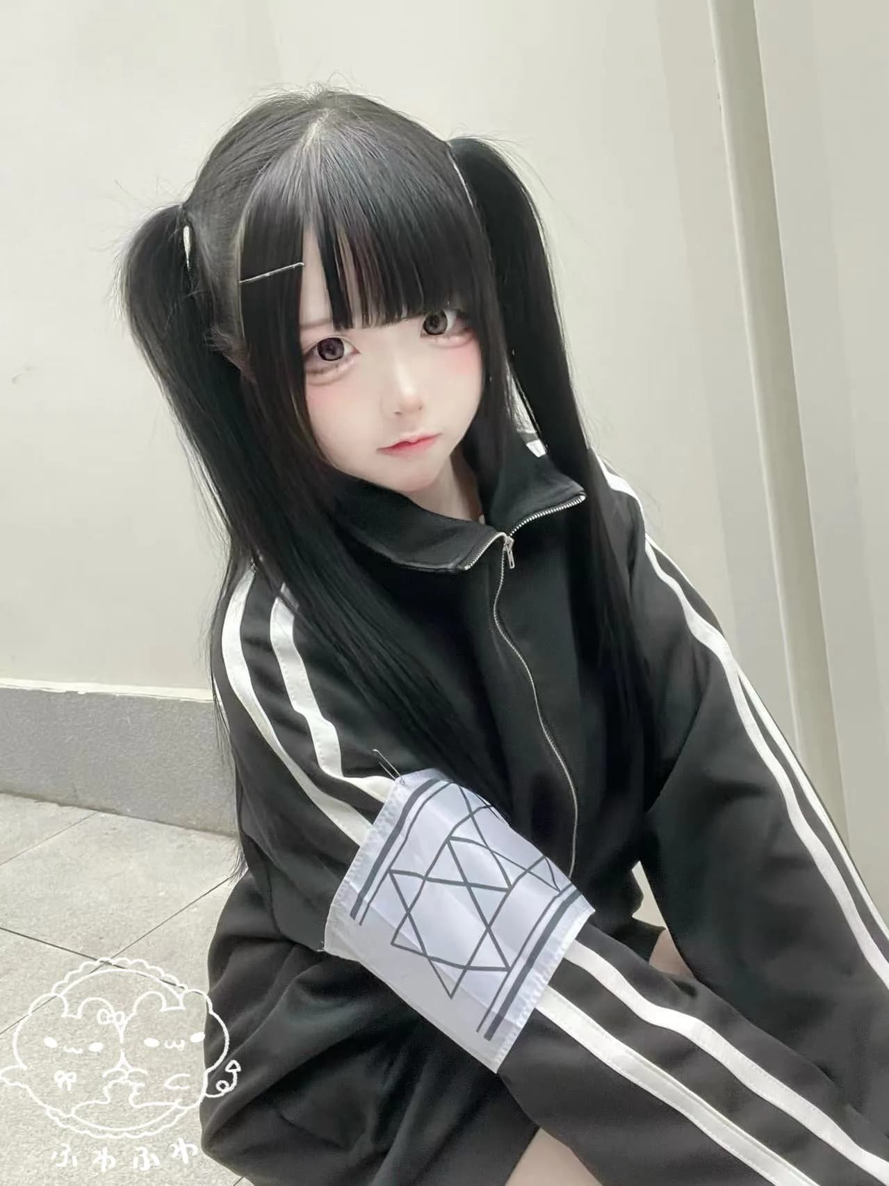 Japanese Sports Complete for Student, Jacket and Casual Pants, Subcultural Style Y2k, White and Black, Sweet Spring Dress