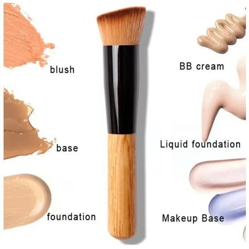 2Pcs Portable Angled Makeup Brushes Soft Multifunctional Foundation Concealer Brush Professional Flat Top