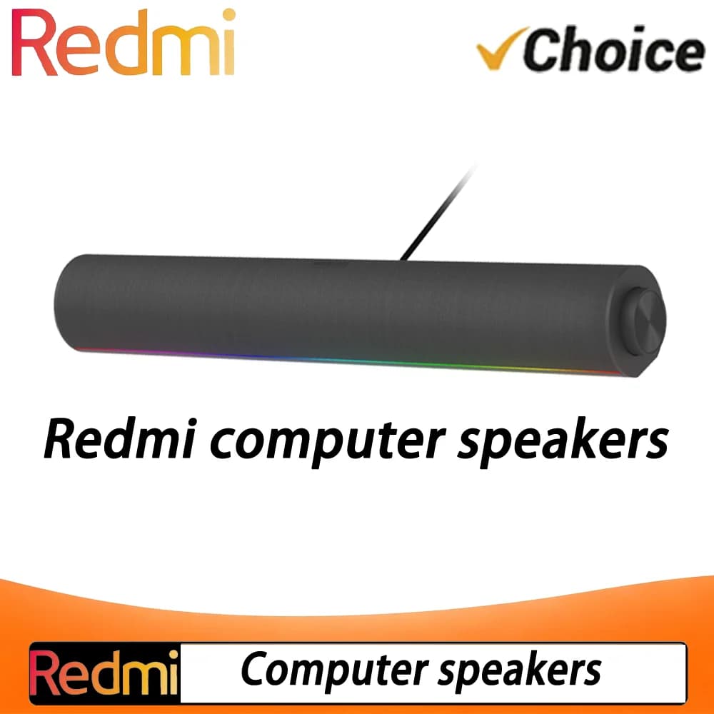 REDMI Computer Speaker Four-Unit Two-Channel Stereo RGB Ambient Light Bluetooth 5.0 Built-in Microphone Knob Control CN
