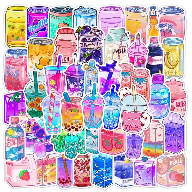 50 Pezzi Adesivi Carini Stile Cartoon Ins, Adesivi Estetici Freschi per Bagagli, Telefoni, Quaderni, Decalcomanie Kawaii