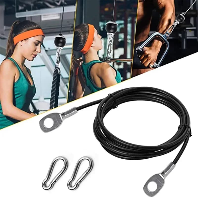 2M-5M Fitness Equipment Accessories Steel Rope Adjustable PU Pull-lock Integrated Trainer High Wear-resistant Steel Rope