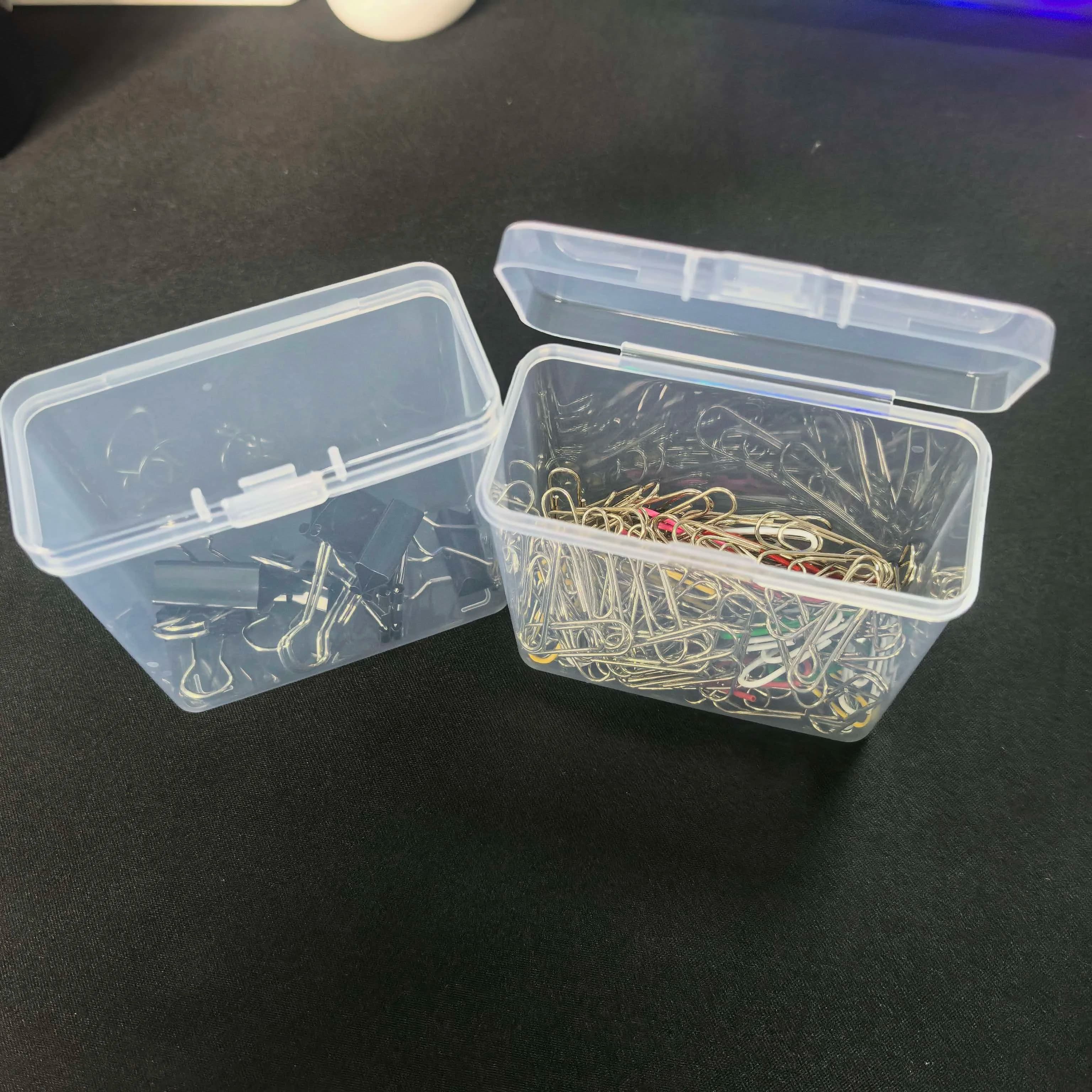 Office School Supplies Transparent Storage Box with Dust Cover Space-Saving Desktop Organizer Clear Design for Easy Visibility