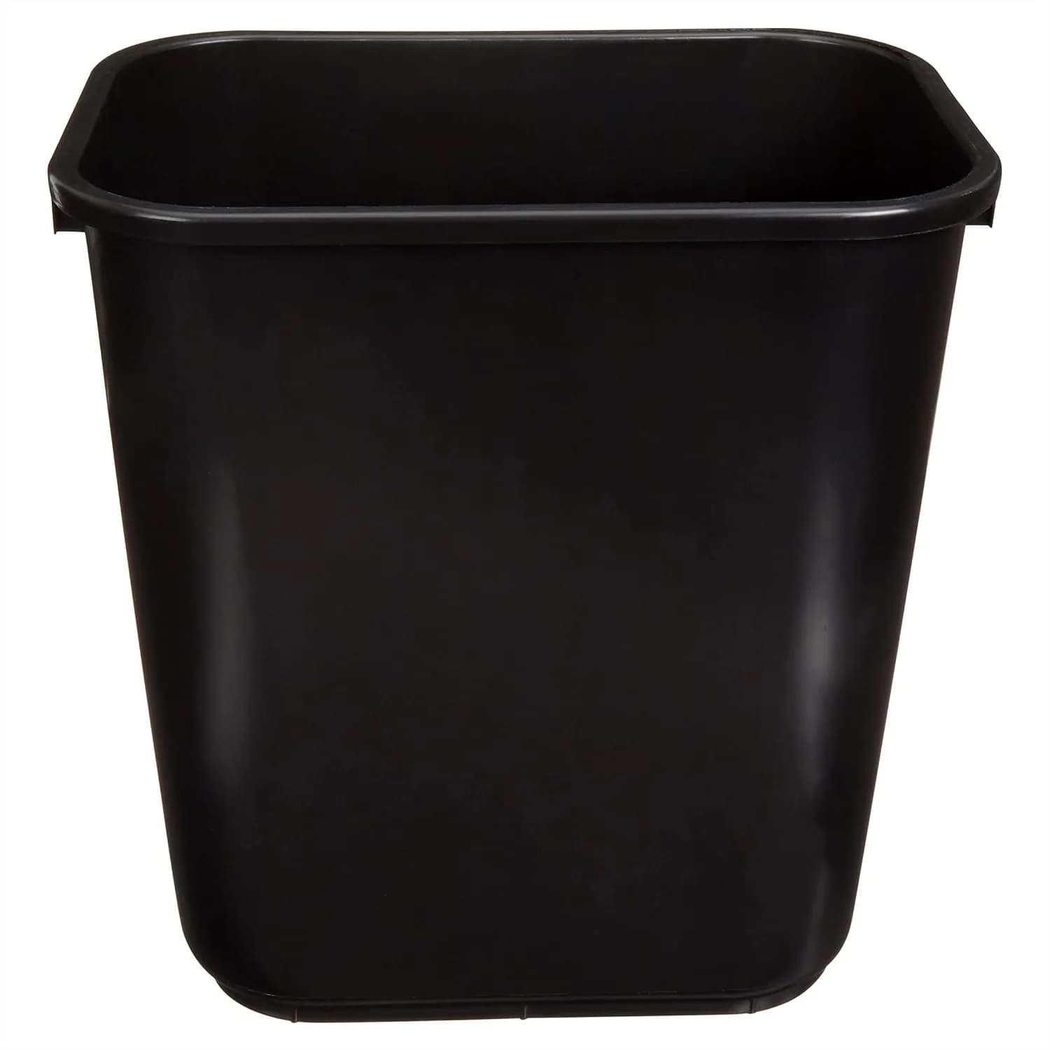 Rectangular Plastic Office Wastebasket, 7 Gallon, 14.4"L x 10.3"W x 15"H, Easy to Clean, Black, Pack of 2