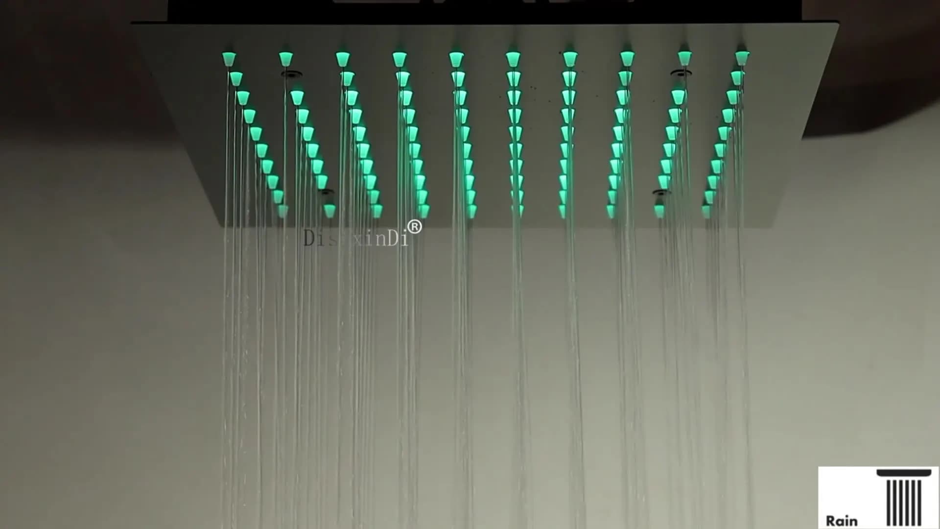Ceiling embedded constant temperature digital display concealed shower set black 300 * 300mm LED rain shower head