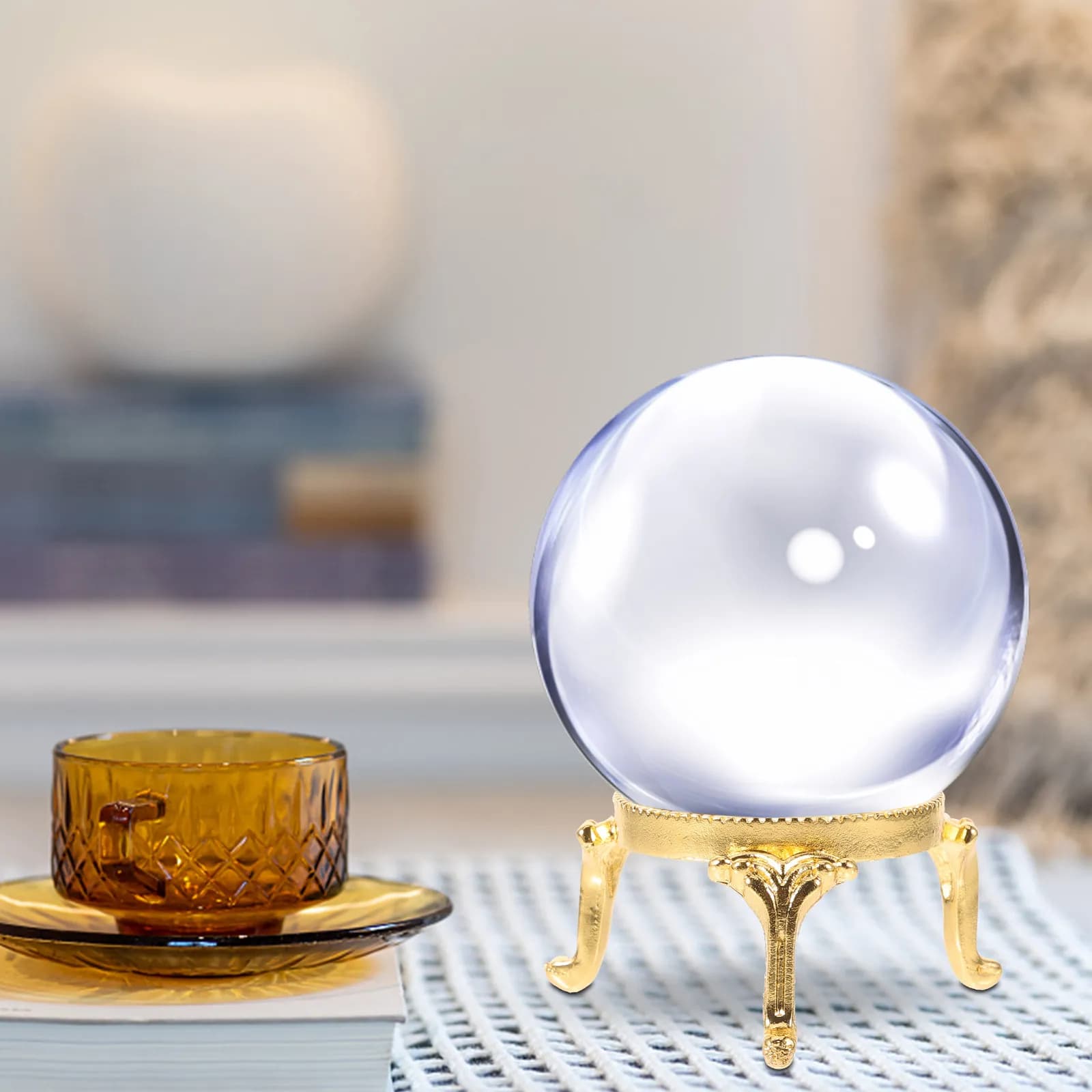 Supporto per sfera di cristallo da 2 pezzi, supporto per sfera di cristallo in metallo, base per sfera di cristallo da tavolo, per la decorazione della tavola di casa e dell'ufficio