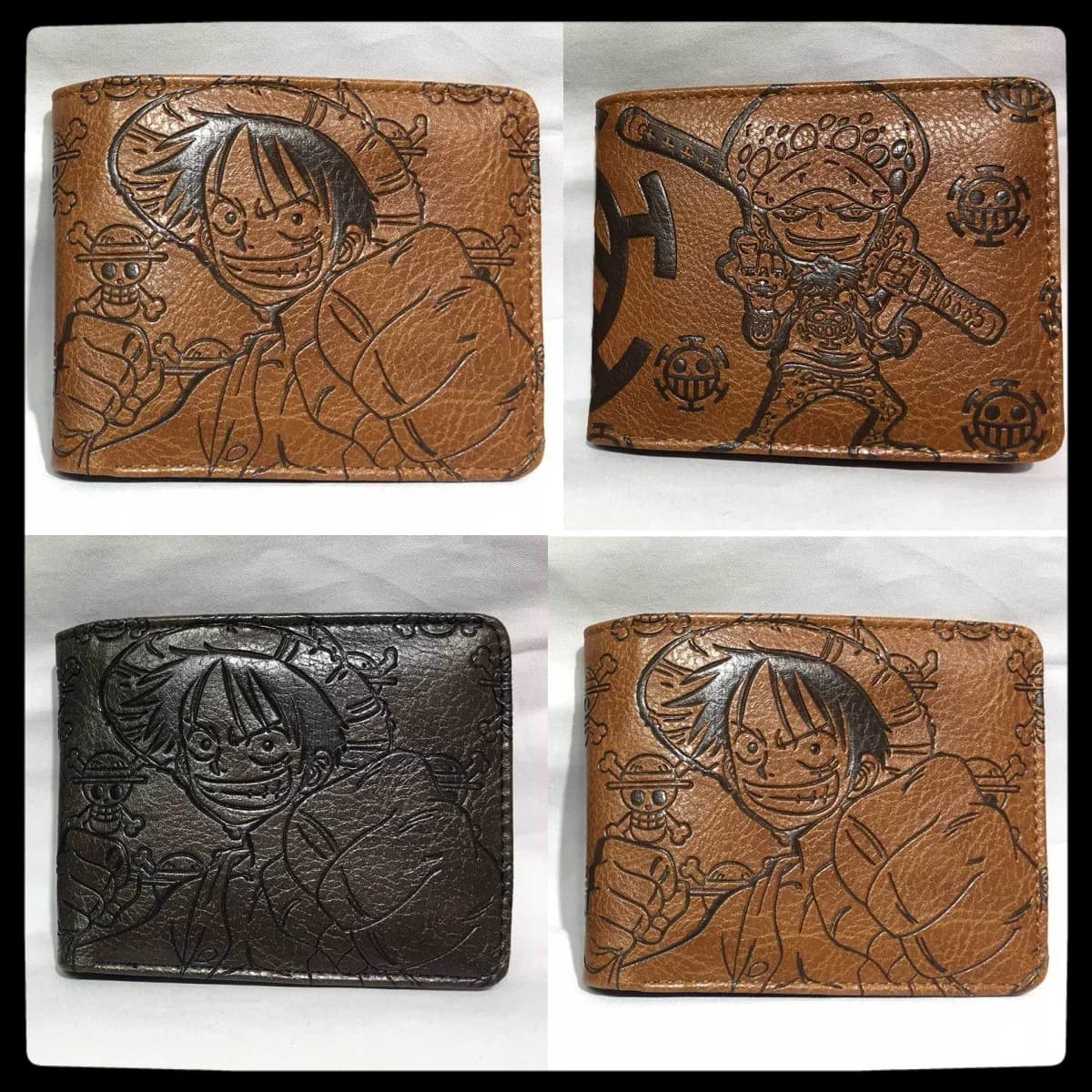 Portafoglio con teschio rufy periferico anime di un pezzo per uomo Portafoglio in cartone animato con slot per carte in pelle pu, regalo di compleanno in stile giapponese