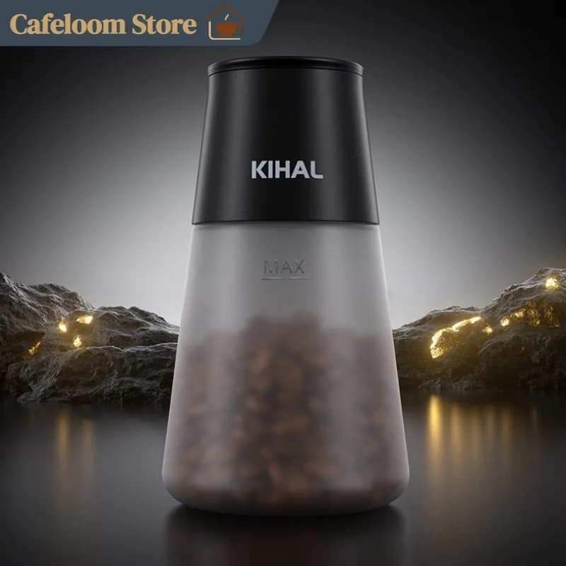 KIHAL Electric Vacuum Coffee Bean Storage Jar Glass Sealed Container Moisture Temperature Detect Kitchen Coffee Organizer