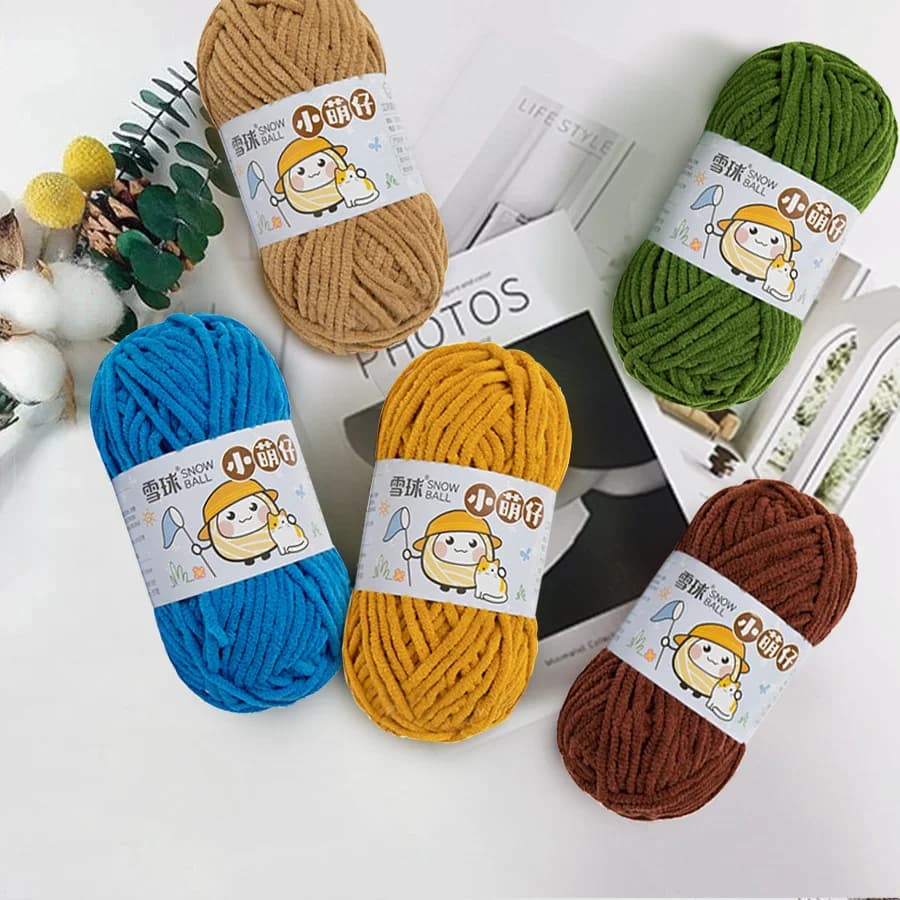 3 pezzi fatti a mano fai da te lavorato a maglia in lana di ciniglia spessa filo di ghiaccio adatto per sciarpa fai da te cappello capispalla borsa maglione bambola cuscino lana 50g