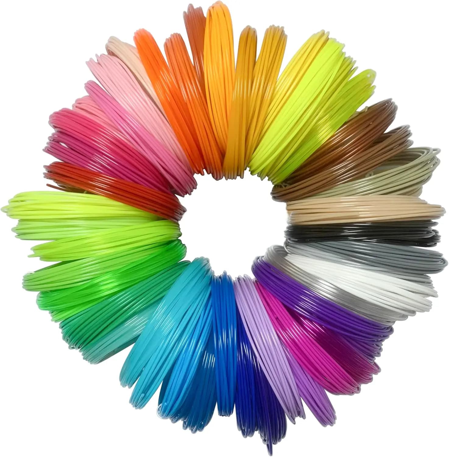 20-Color PLA Filament Pack for 3D Pens, 1.75mm, 328ft Total, Non-Toxic, Ideal for Art & Crafts
