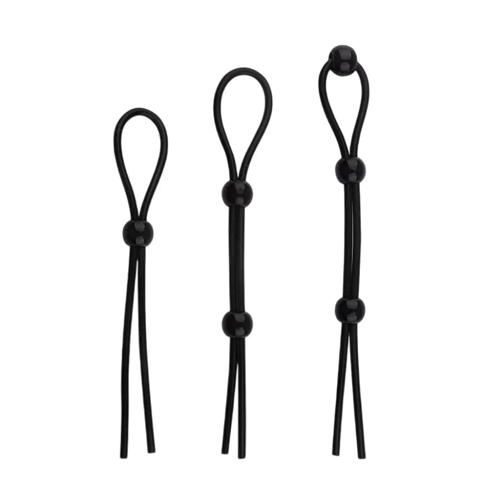 Adjustable Cock Ring Set Love Rings Basic Penis Ring Male Cock Ties Black Designed for Harder Erection Sex Toys Adult Products