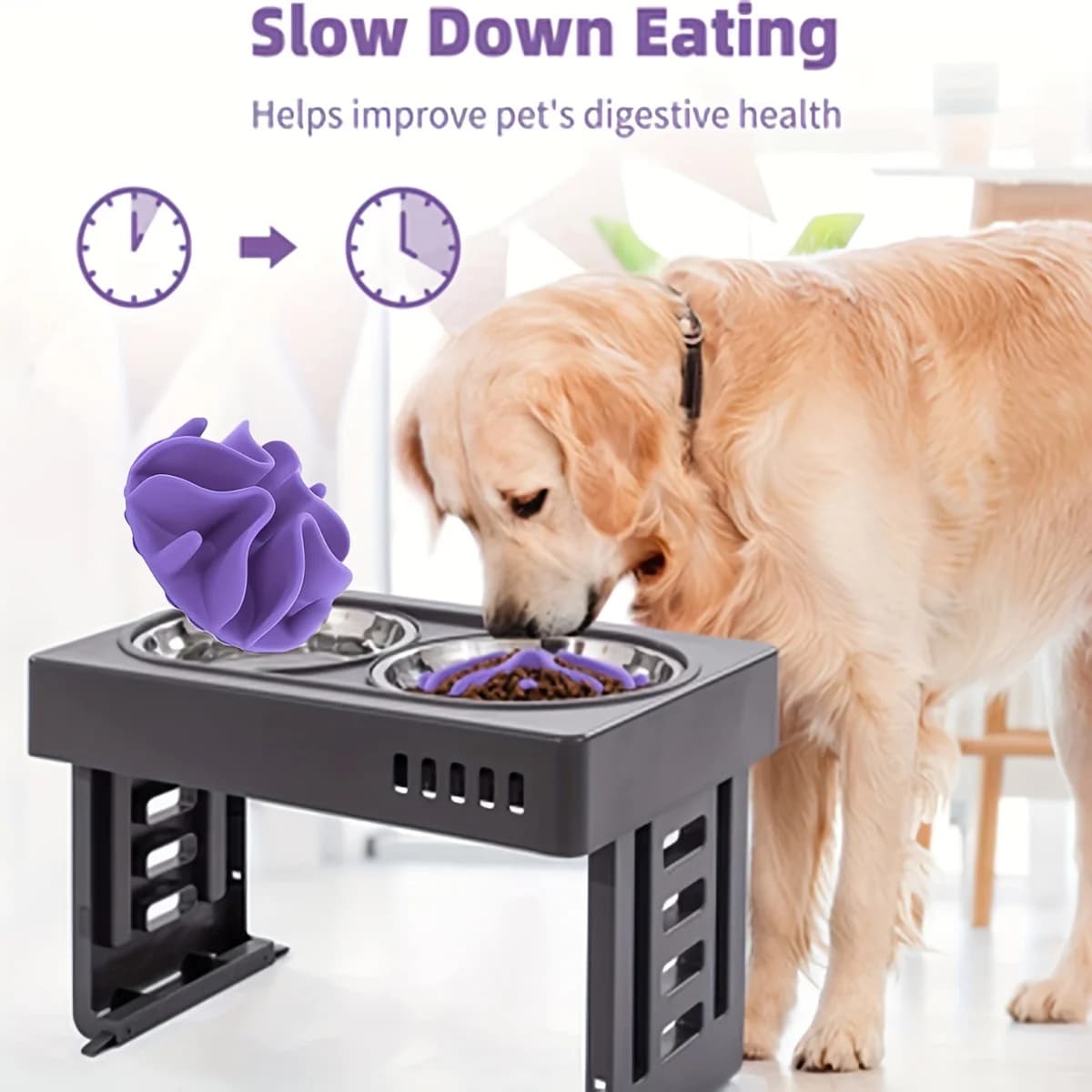 1 ciotola per cani in morbido silicone con inserto per alimentazione lenta - Stimola la mente e favorisce una digestione sana, adatta a tutte le taglie