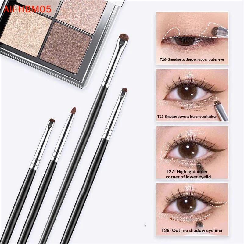 (HB05)Small Angle Precise Detail Eyeshadow Brush Soft Horse Hair Eyelid Highlighter Lying Silkworm Makeup Brush Eye Up Tool