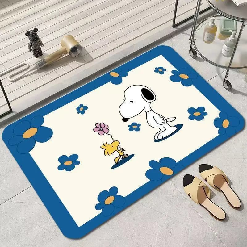 Snoopy Home Tappeto Bagno WC Tappetino per piedi in fango diatomea ad asciugatura rapida Tappetino per WC da bagno Tappetino per porta antiscivolo e resistente all'usura