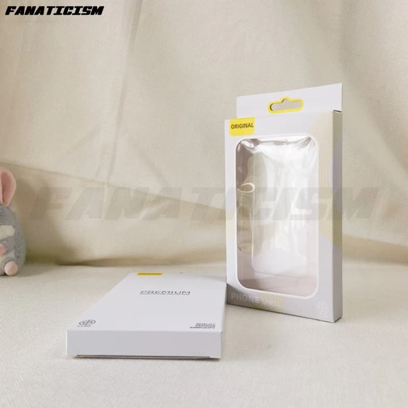 100 pz Scatola Universale per Custodie Telefono, Confezione Blister in PVC, Scatola in Cartone Bianco per Cover iPhone 17 16 15 Pro Max
