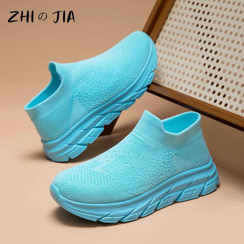 Spring Socks Shoes High Top Mesh Breathable Sneakers Couple Casual Lightweight Comfortable Large Sneaker 36-47