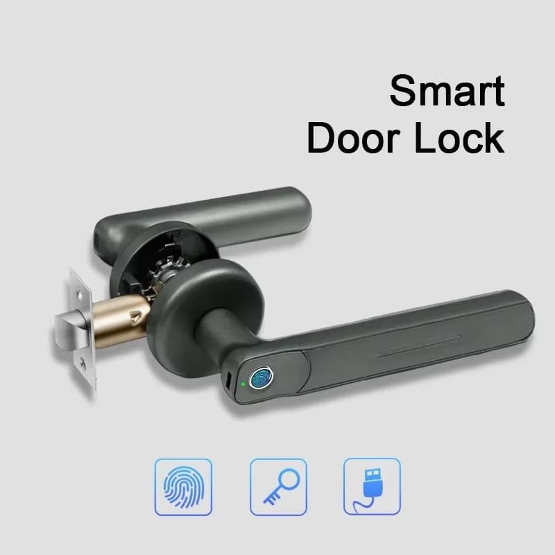 Serratura per porta con maniglia per impronte digitali con serratura elettronica digitale con pulsante normalmente aperto per serrature per porte in legno per casa intelligente