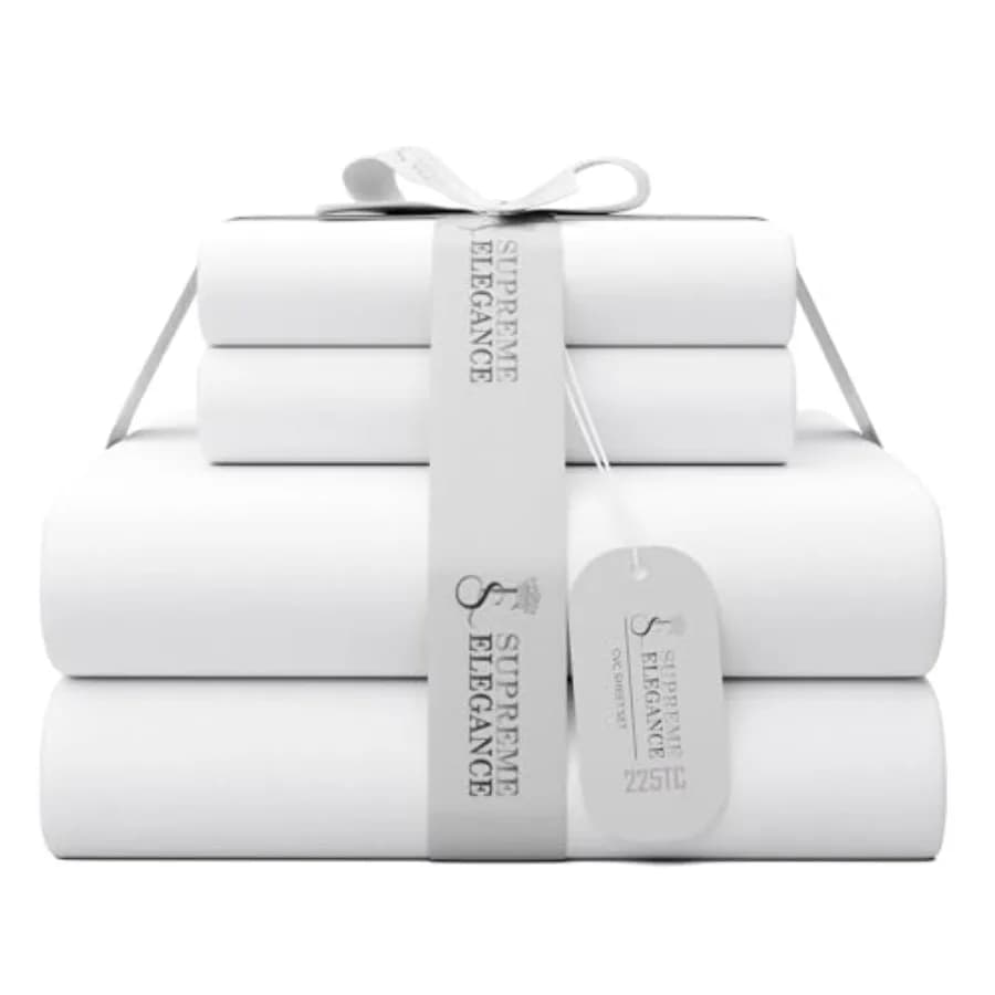 Set di lenzuola in cotone spazzolato percale, resistenti alle pieghe, con angoli profondi, 1 lenzuolo piano e 1 lenzuolo con angoli.