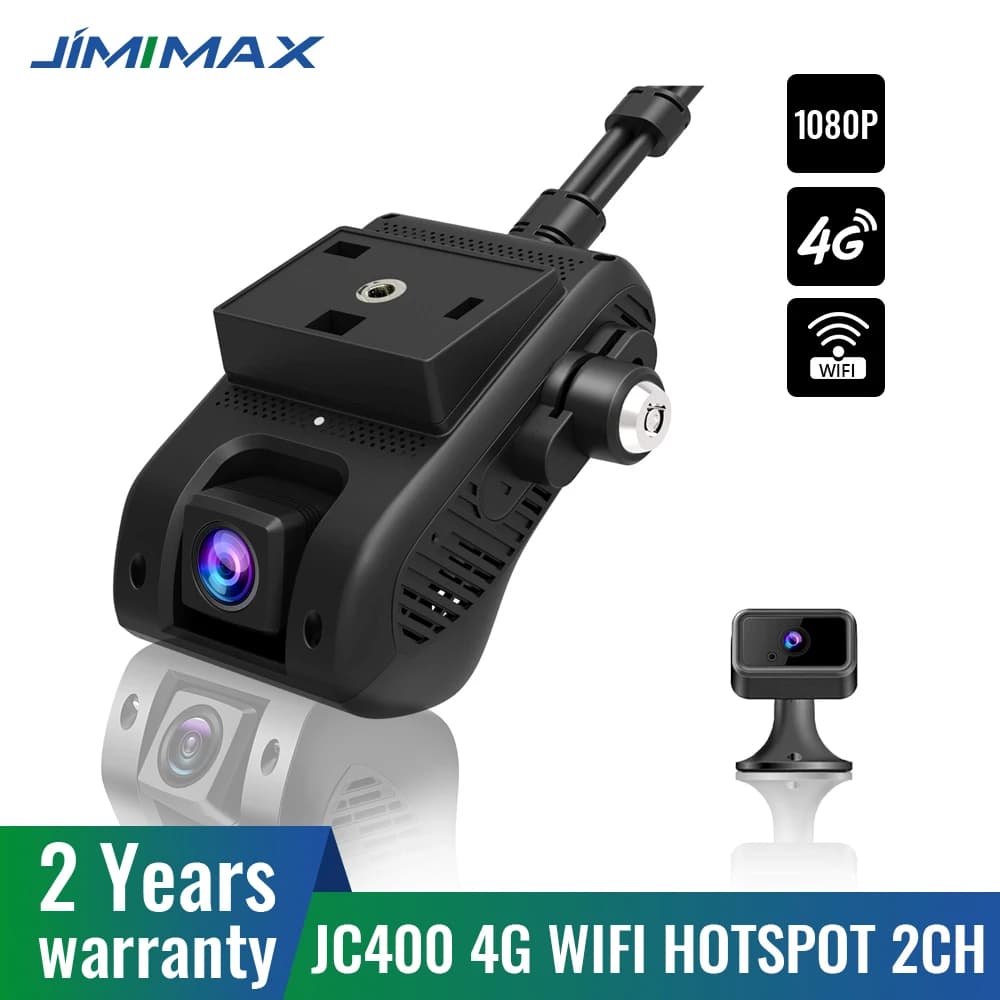 JIMIMAX 4G Dash Cam anteriore e posteriore JC400-A WIFI Hotspot DVR Camera Stream live Localizzazione GPS APP per veicoli Doppio videoregistratore automatico