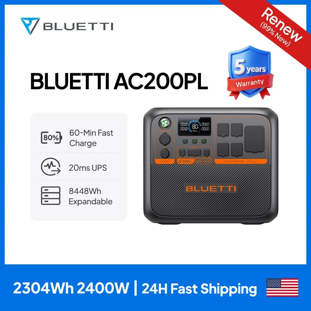 AC200PL | Solar Power Station 2400W 2304Wh for Domestic and Outdoor Backup Power Supply