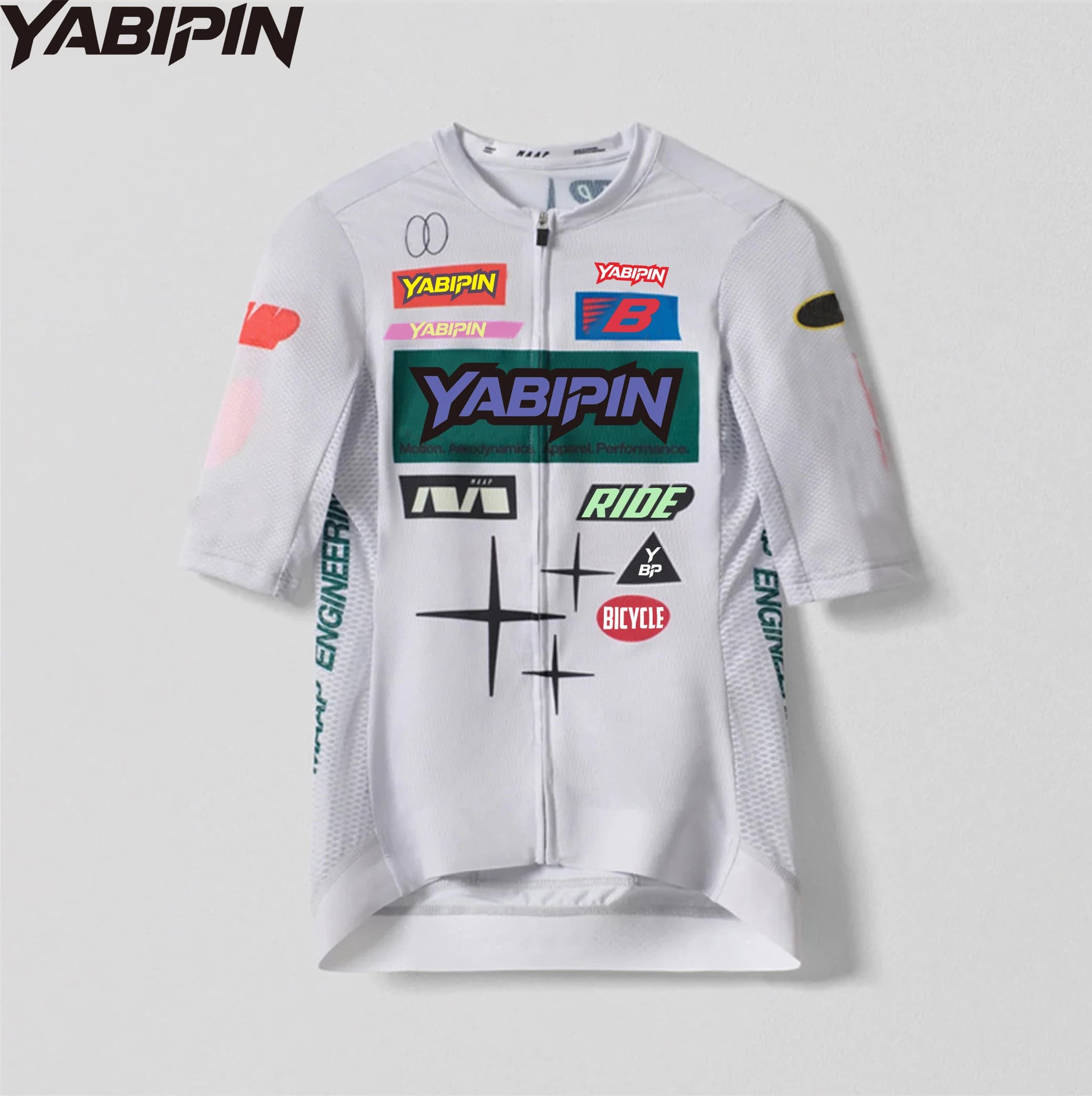 Men‘s Short Sleeve Cycling Jersey, Full Zip Crewneck Breathable Quick Dry Lightweight Bike Top