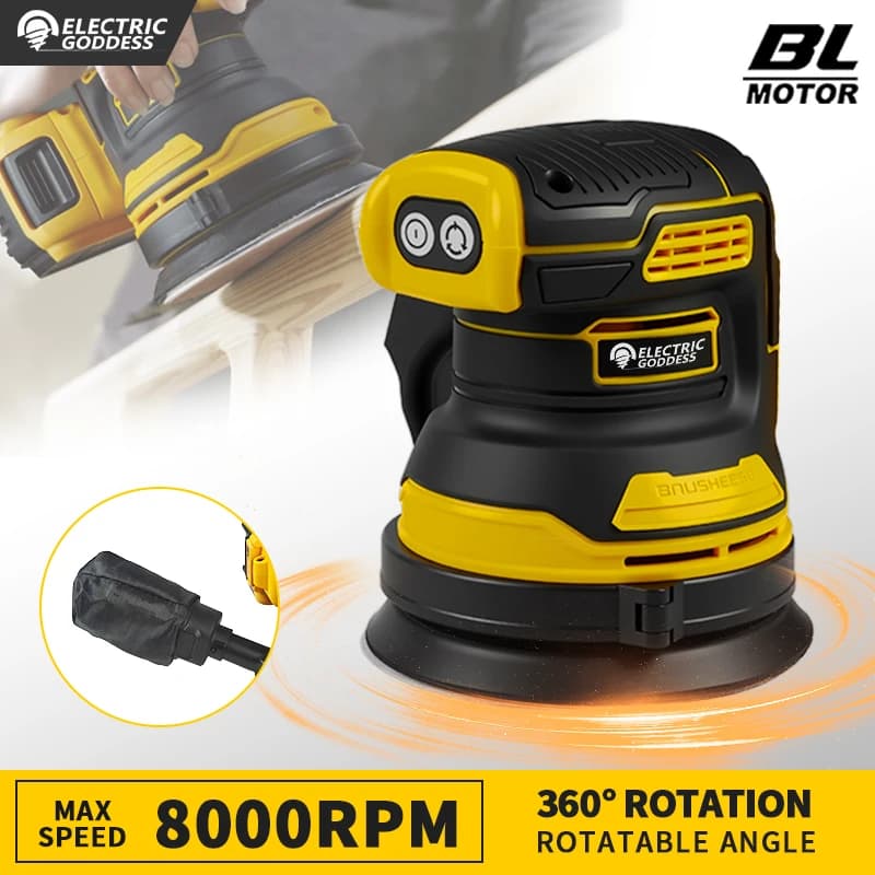 Elettrico Dea Brushless Levigatrice Disco 8000 giri/min Per Dewalt 20V Batteria Cordless Lavorazione Del Legno Levigatura Stucco Lucidatura Strumento di Potere