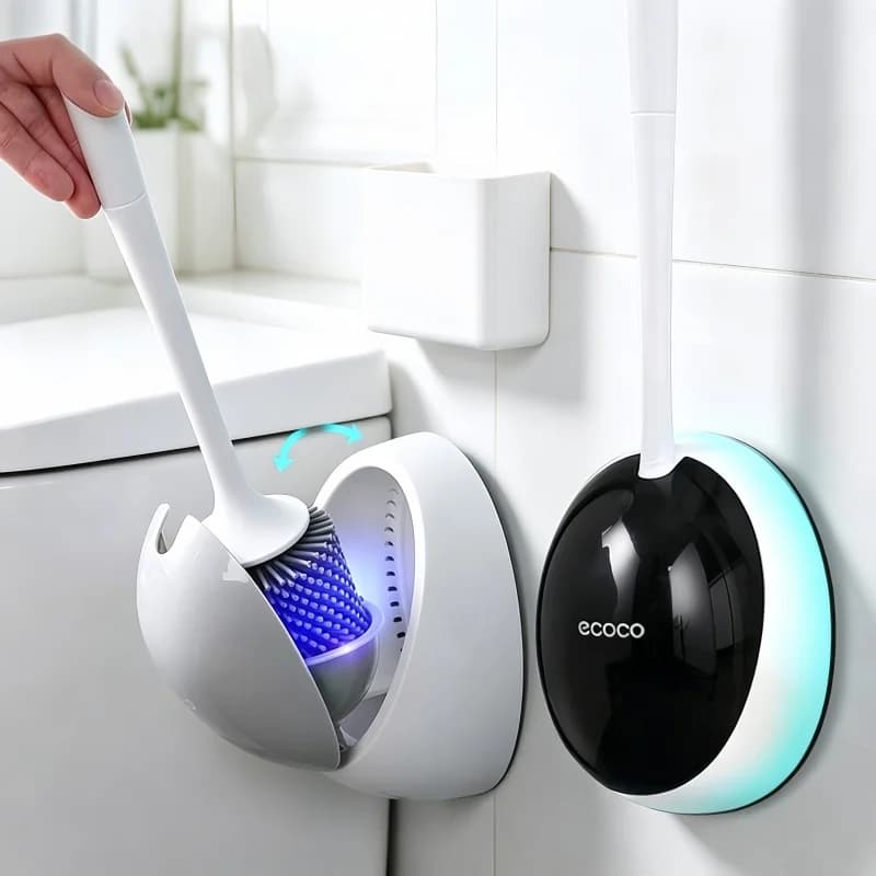 WIKHOSTAR TPR scopino per WC in Silicone accessori per WC scopino per WC scolapiatti strumenti per la pulizia a parete set di accessori per il bagno
