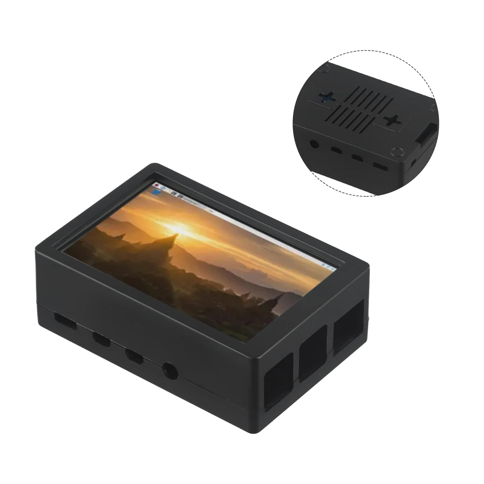 Monitor con display LCD TFT da 3,5 pollici con custodia protettiva Monitor con retroilluminazione a LED con risoluzione 320x480 compatibile per Raspberry Pi A/B