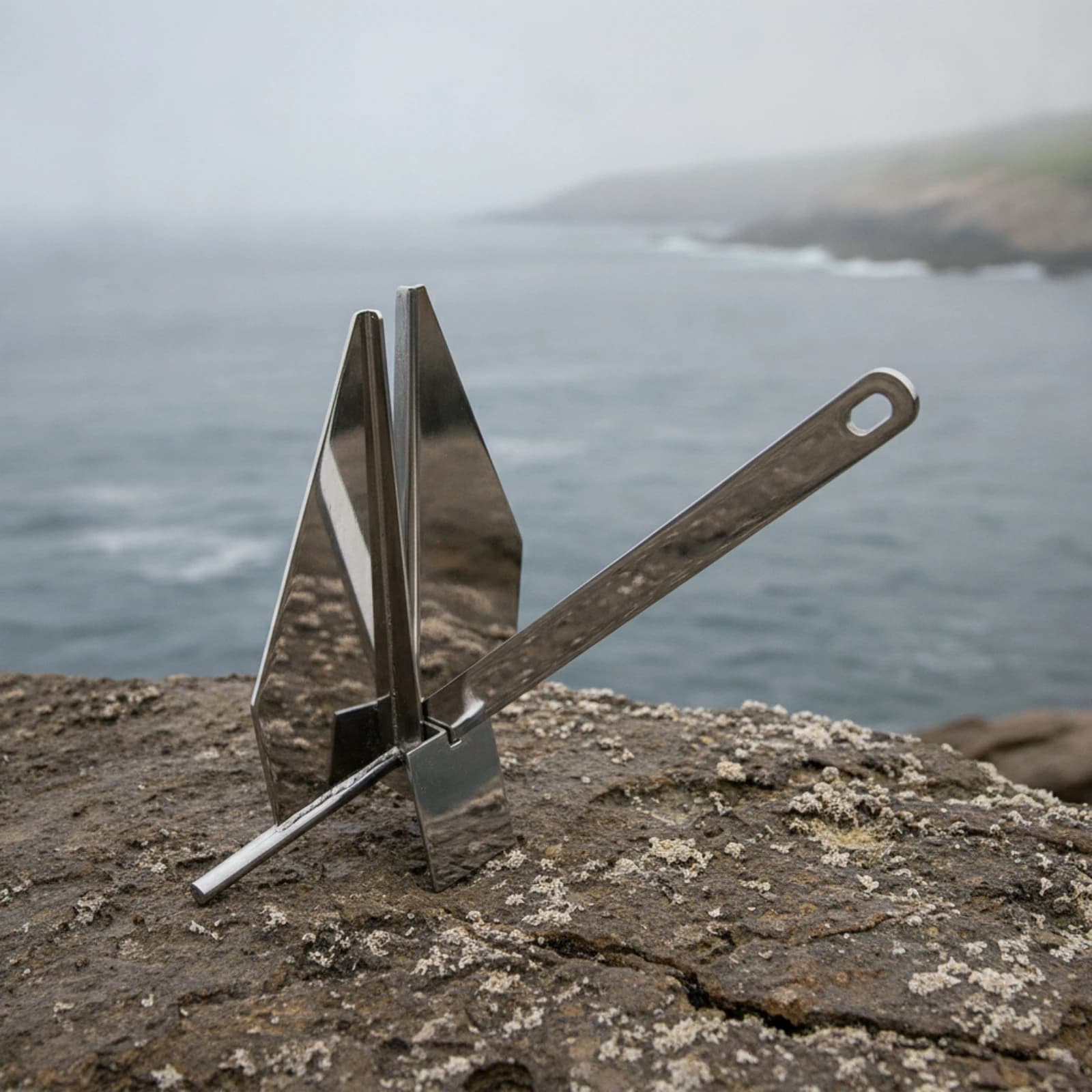 Delta Anchor Mirror-Polished Folding Anchor Corrosion-Resistant Quick-Setting for Kayakers, Boats, Marine