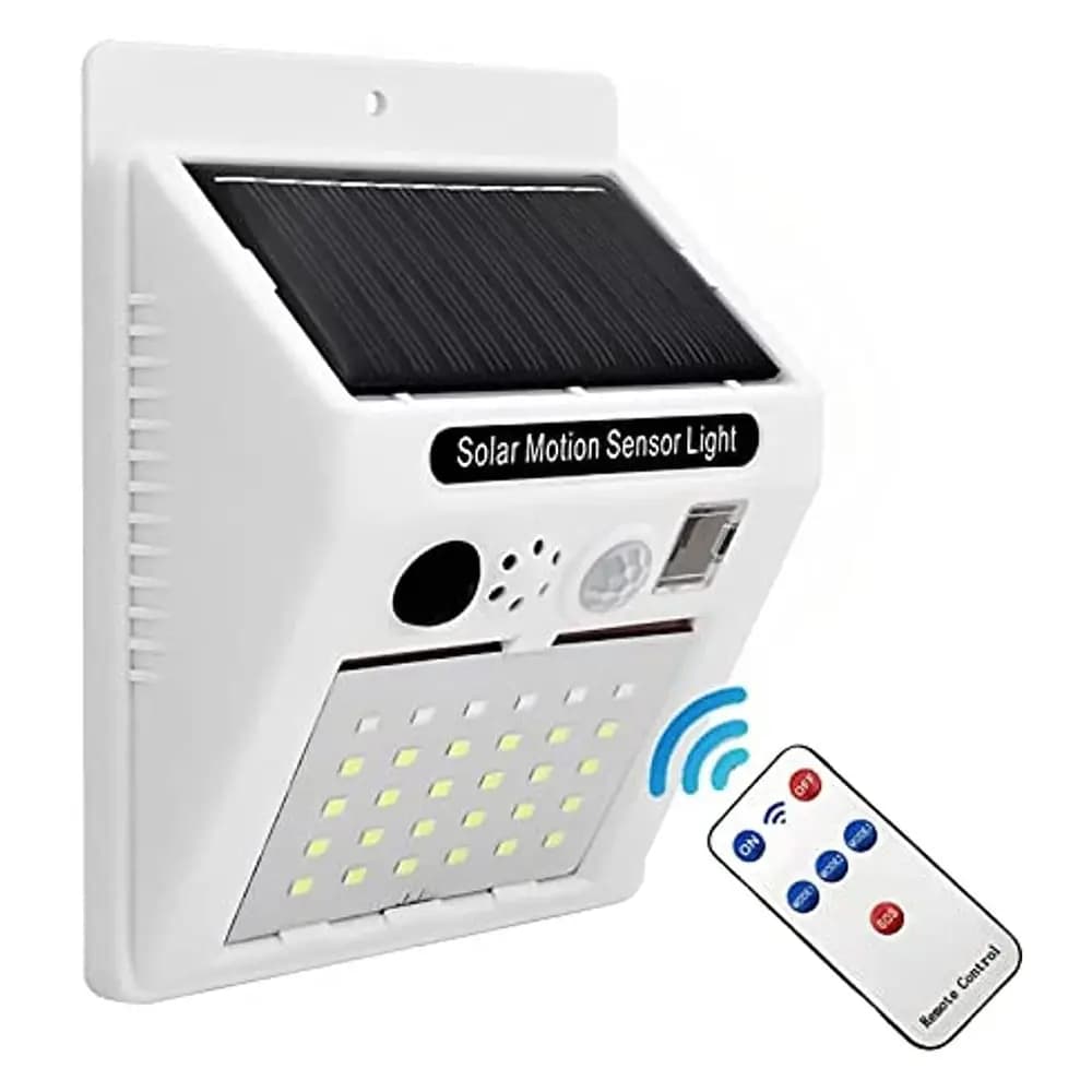 Allarme luminoso Luce solare a infrarossi per fattoria esterna con rilevatore di movimento Lampada solare di sicurezza con telecomando