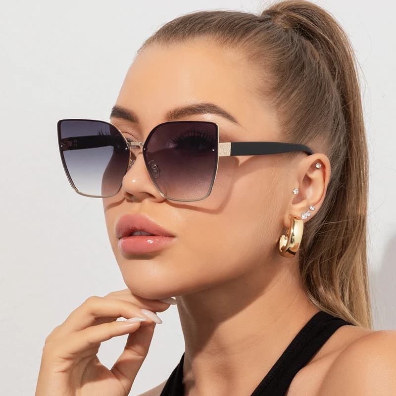 Cat Eye Sunglasses with Large Mounting Scented Lenses without Mounting UV400 Design Travel Sunglasses UV400 Brand