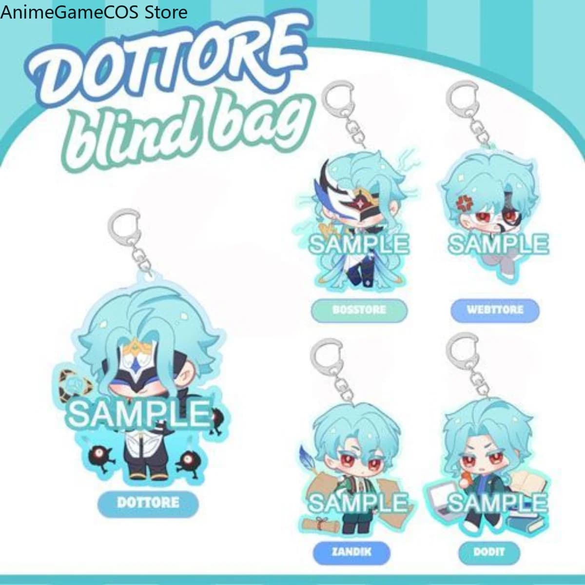Anime Genshin Impact Il Dottore Kawaii Acrylic Keychain Anime Bag Charm Pendant Backpack Decor Friend Birthday Gift Cosplay