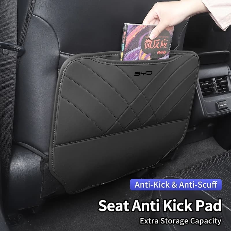 PU Leather Car Seat Back Anti-kick Pad Storage Cover Auto Interior Accessories For BYD F3 I3 F0 F6 S6 S8 E5 E6 G3 G6 L3 S7 M6