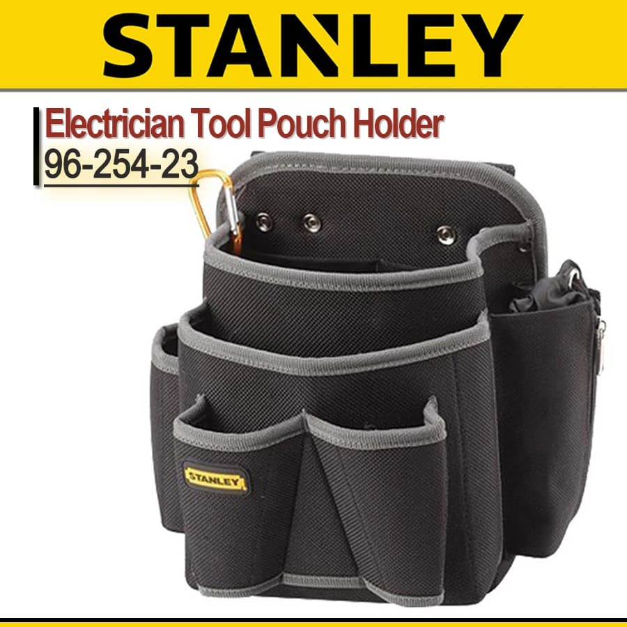 Stanley 96-254-23-5 Borsa per attrezzi tascabile Porta attrezzi per elettricista con passante per cintura per cintura porta attrezzi