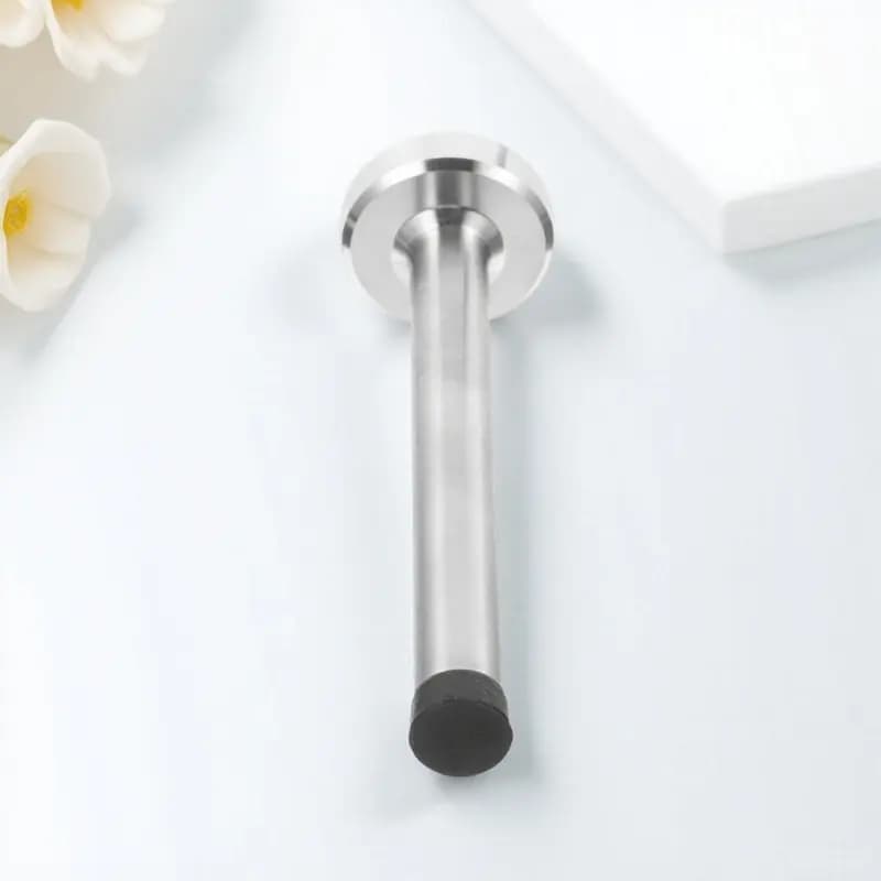 Fermaporta da Pavimento 7,5 cm in Acciaio Inossidabile Solido con Gomma, per Camera da Letto, Bagno, Cucina e Uso Commerciale